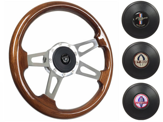 1968-78 Ford Mustang Steering Wheel Kit | Walnut Wood