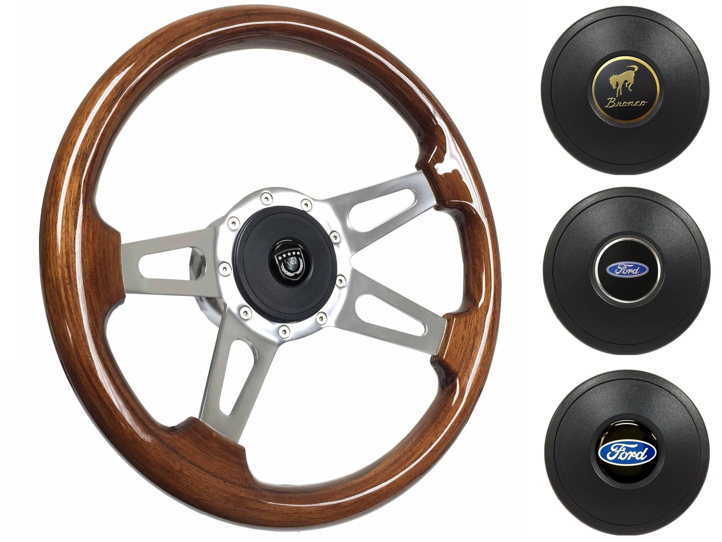 1975-77 Ford Bronco Steering Wheel Kit | Walnut Wood | ST3080