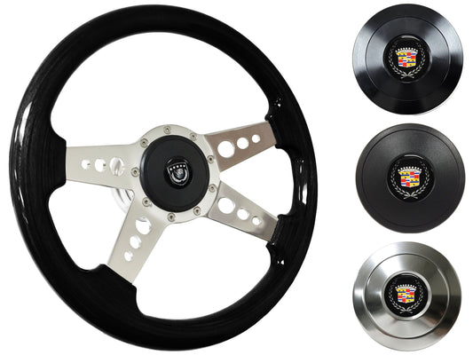 1969-89 Cadillac Steering Wheel Kit | Black Ash Wood | ST3081