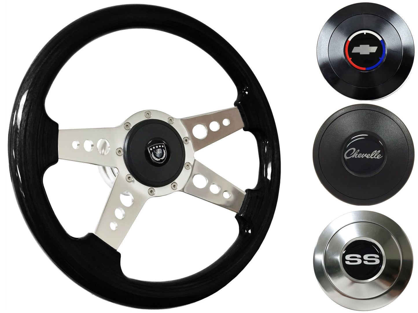 1967-68 Chevelle Steering Wheel Kit | Black Ash Wood | ST3081