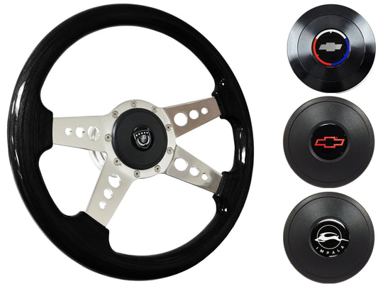 1955-68 Impala Steering Wheel Kit | Black Ash Wood | ST3081