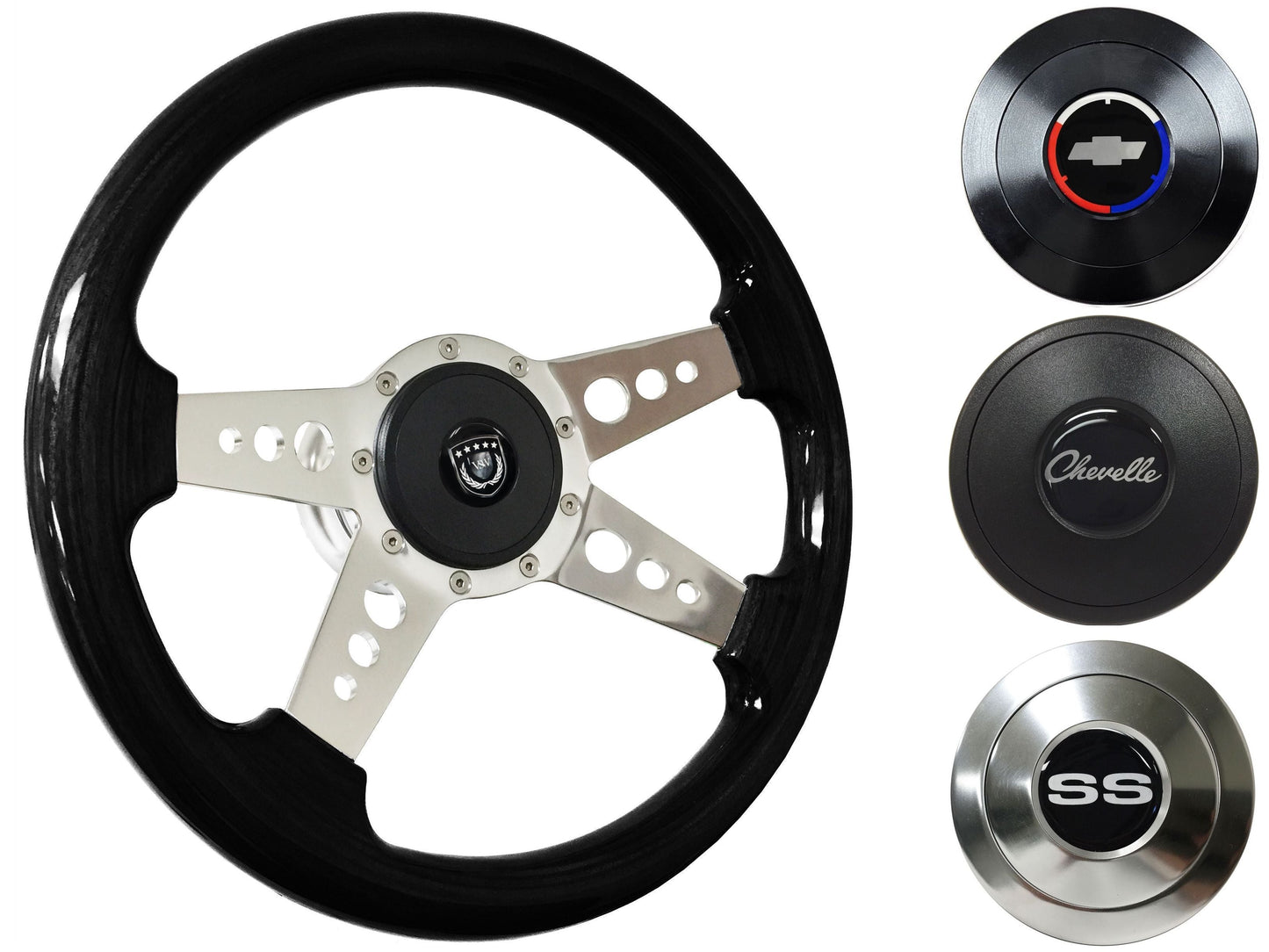 1969-77 Chevelle Steering Wheel Kit | Black Ash Wood | ST3081