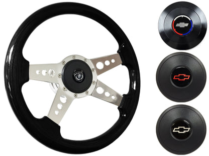 1969-75 Corvette Steering Wheel Kit | Black Ash Wood | ST3081