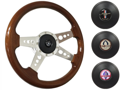 1964.5 Ford Mustang Steering Wheel Kit | Mahogany Wood