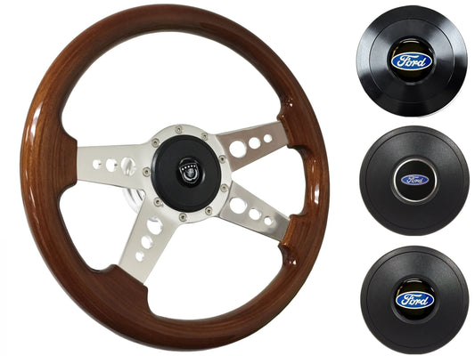 1959-62 Ford Galaxie Steering Wheel Kit | Mahogany Wood | ST3082