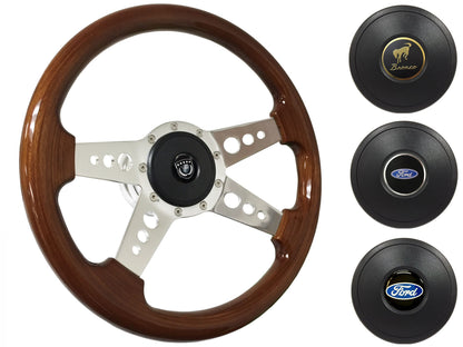 1975-77 Ford Bronco Steering Wheel Kit | Mahogany Wood | ST3082