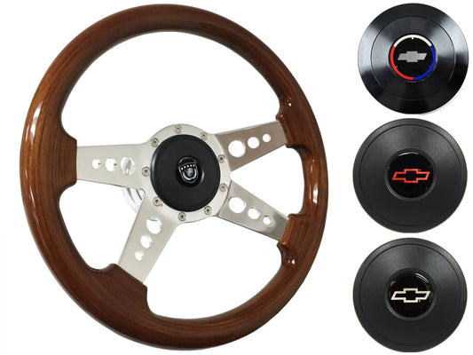 1962-68 Chevy Nova Steering Wheel Kit | Mahogany Wood | ST3082