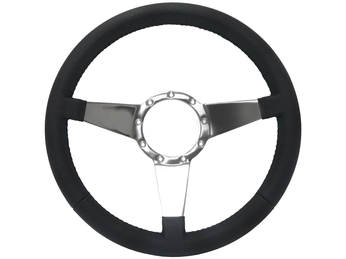 1975-77 Ford Bronco Steering Wheel Kit | Black Leather | ST3087