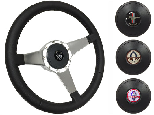 1964.5 Ford Mustang Steering Wheel Kit | Black Leather