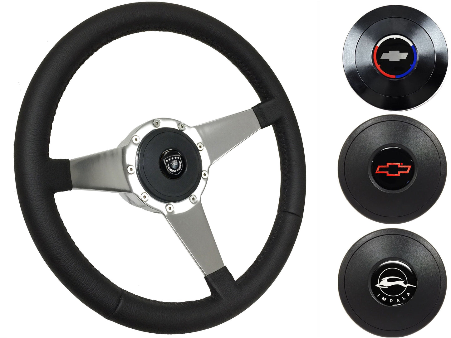 1955-68 Impala Steering Wheel Kit | Black Leather | ST3087