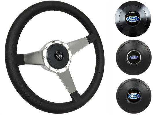 1959-62 Ford Galaxie Steering Wheel Kit | Black Leather | ST3087