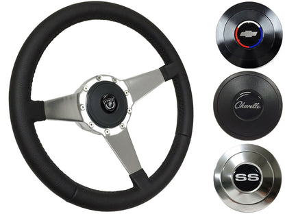 1967-68 Chevelle Steering Wheel Kit | Black Leather | ST3087