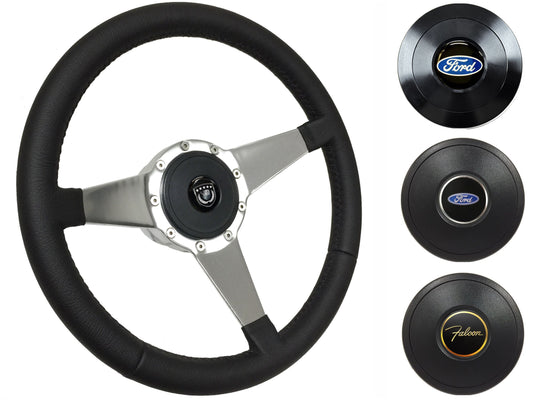 1965-69 Ford Falcon Steering Wheel Kit | Black Leather | ST3087