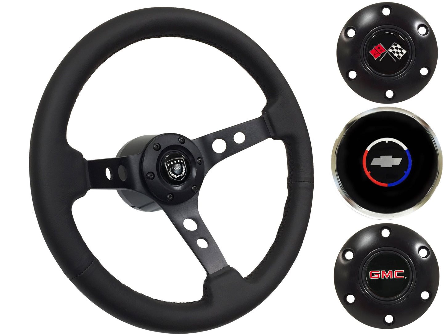 1960-73 Chevy Truck, GMC Steering Wheel Kit | Black Leather | ST3094BLK