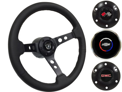 1974-94 Chevy Truck, GMC Steering Wheel Kit | Black Leather | ST3094BLK