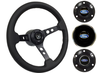 1965-69 Ford Ranchero Steering Wheel Kit | Black Leather | ST3094BLK