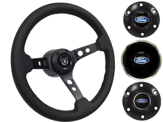 1965-69 Ford Ranchero Steering Wheel Kit | Black Leather | ST3094BLK