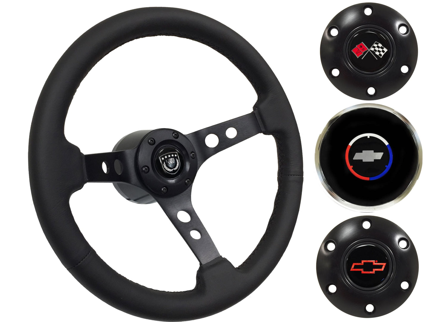 1969-75 Corvette Steering Wheel Kit | Black Leather | ST3094BLK