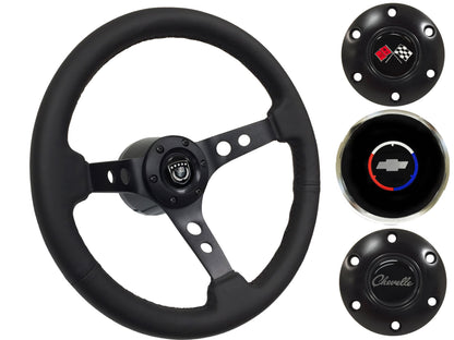 1967-68 Chevelle Steering Wheel Kit | Black Leather | ST3094BLK