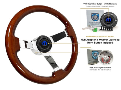 ST3111 steering wheel kit - Black horn button, MOPAR emblem