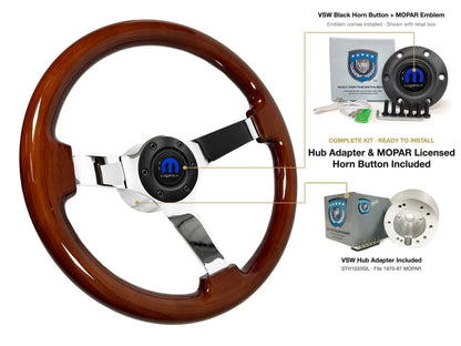 ST3111 steering wheel kit - Black horn button, MOPAR emblem