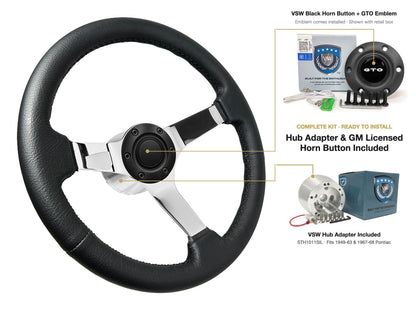 ST3112BLK steering wheel kit - Black horn button, GTO emblem