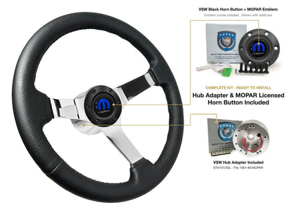ST3112BLK steering wheel kit - Black horn button, MOPAR emblem