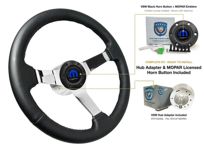 ST3112BLK steering wheel kit - Black horn button, MOPAR emblem