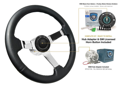 ST3112BLK steering wheel kit - Black horn button, Pontiac Motor Division emblem