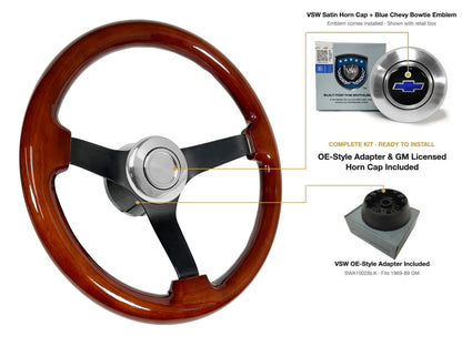ST3127 OE-style kit (black hub) - OE Satin Cap, Blue Chevy Bowtie emblem