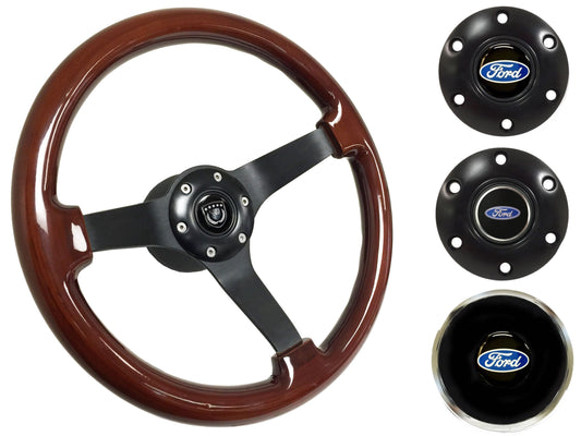 1969, 78-91 Ford Truck Steering Wheel Kit | Mahogany Wood | ST3082