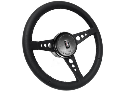 1982-89 Camaro Steering Wheel Kit | Black Leather | OE Horn Button