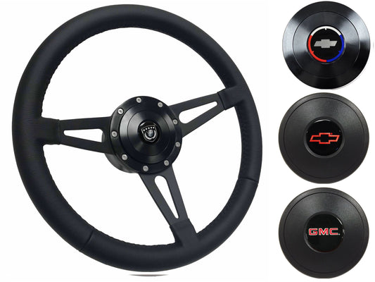 1960-73 Chevy Truck, GMC Steering Wheel Kit | Black Leather | ST3159