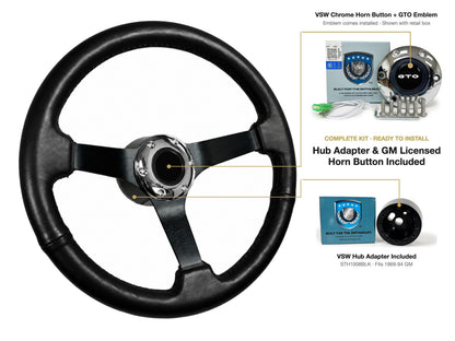 ST3160BLK steering wheel kit - Chrome horn button, GTO emblem