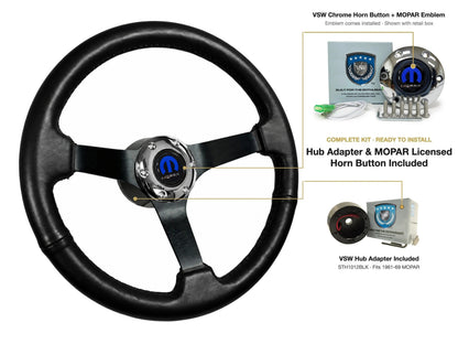 ST3160BLK steering wheel kit - Chrome horn button, MOPAR emblem