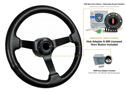 ST3160BLK 1949-63 Oldsmobile kit - Black button, Rocket I 1960-80 emblem