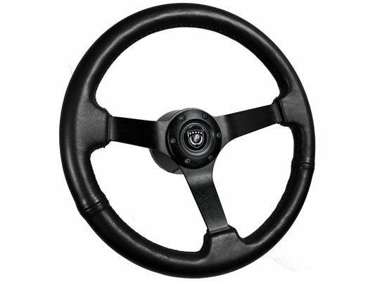 VSW S6 Sport Steering Wheel | Leather Black Aluminum | ST3160BLK
