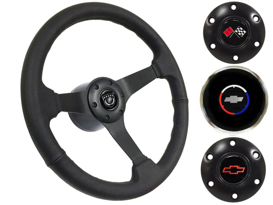 1967-68 El Camino Steering Wheel Kit | Black Leather | ST3160BLK