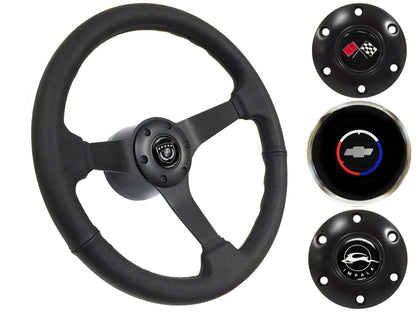 1955-68 Impala Steering Wheel Kit | Black Leather | ST3160BLK