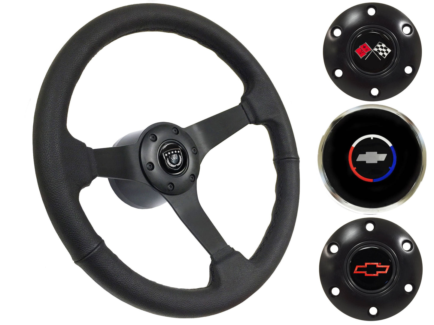 1962-68 Chevy Nova Steering Wheel Kit | Black Leather | ST3160BLK