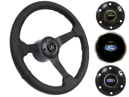 1965-69 Ford Falcon Steering Wheel Kit | Black Leather | ST3160BLK