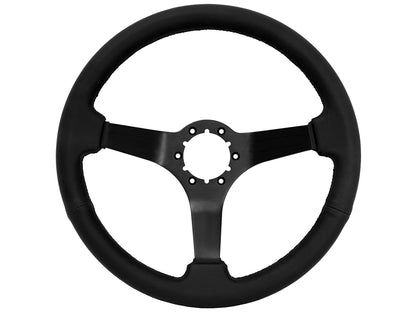 VSW S6 Sport Steering Wheel | Leather Black Aluminum | ST3160BLK