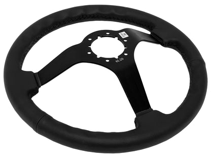 VSW S6 Sport Steering Wheel | Leather Black Aluminum | ST3160BLK