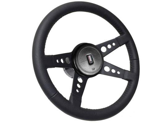 1982-89 Camaro Steering Wheel Kit | Black Leather | OE Horn Button