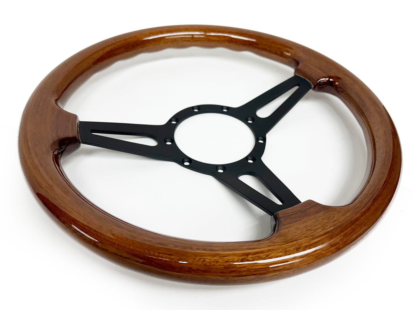 VSW S9 Deluxe Wood Steering Wheel | Walnut Wood, Slotted 3-Spoke | ST3178