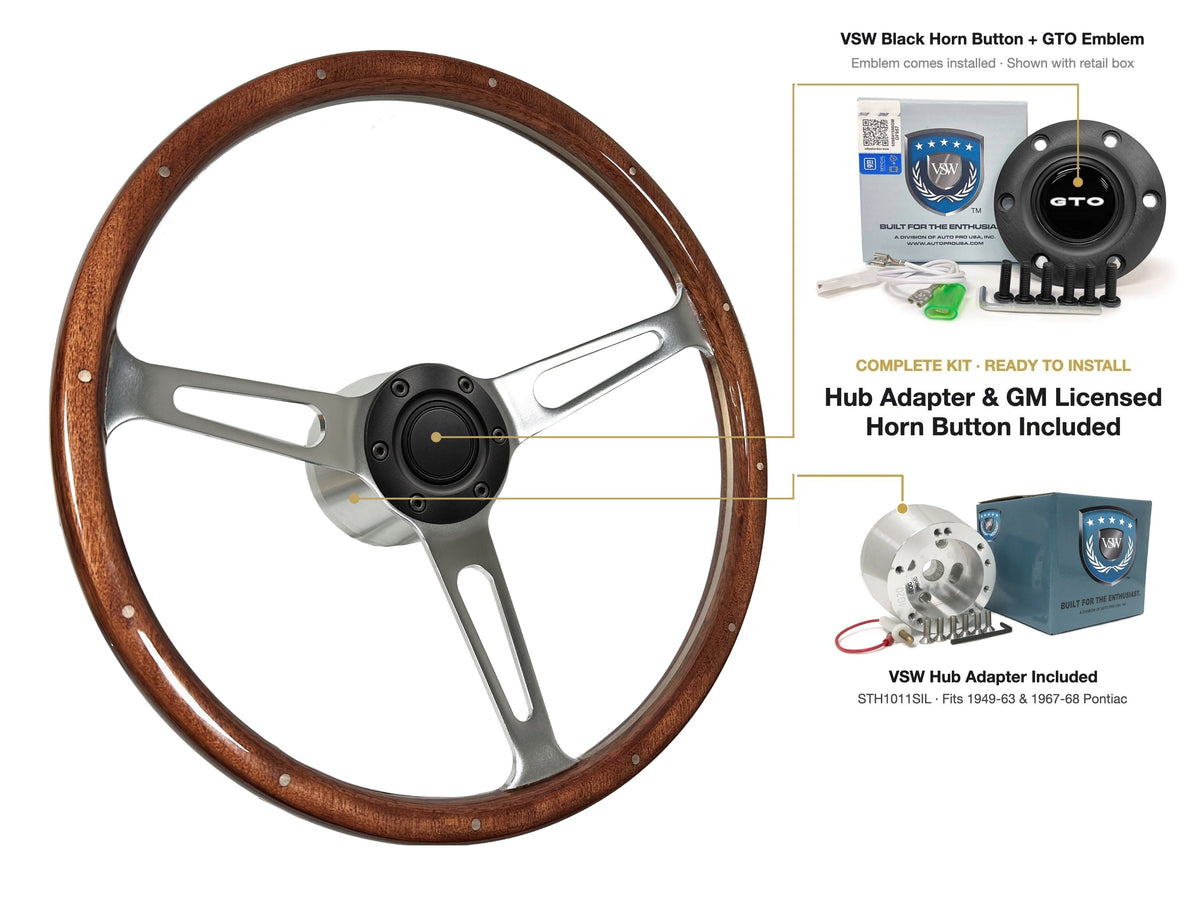 ST3553 steering wheel kit - Black horn button, GTO emblem
