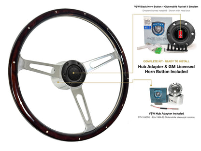 ST3553A steering wheel kit - Black horn button, Rocket II 1981-96 emblem