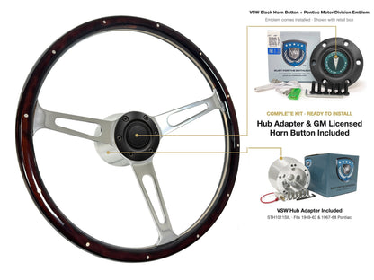 ST3553A steering wheel kit - Black horn button, Pontiac Motor Division emblem