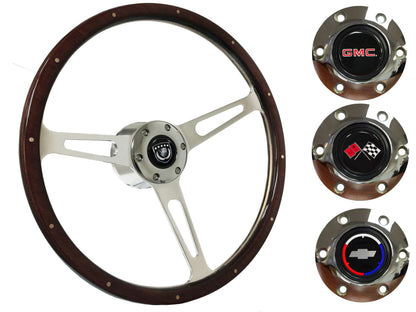 1960-73 Chevy Truck, GMC Steering Wheel Kit | Deluxe Espresso Wood | ST3553A