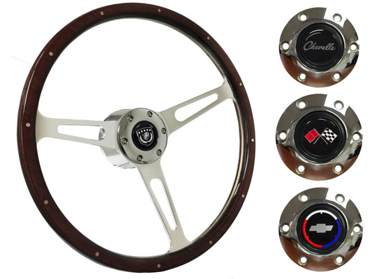 1967-68 Chevelle Steering Wheel Kit | Deluxe Espresso Wood | ST3553A